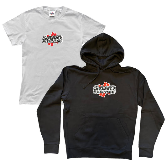 Sano Business - Logo Pack (T-Shirt White + Felpa)