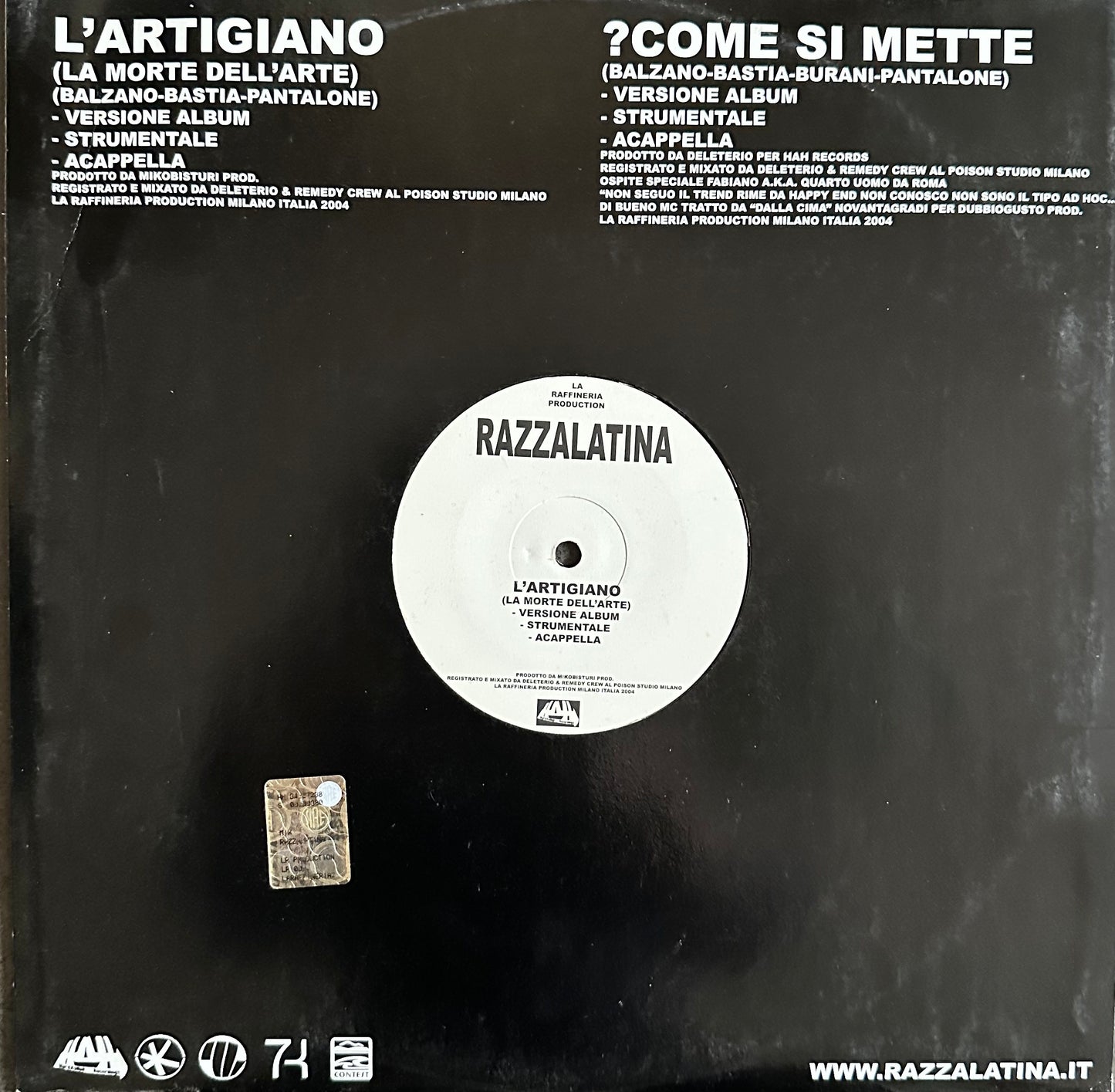 Razzalatina – L'Artigiano (La Morte Dell'Arte) / ?Come Si Mette (12", Single)